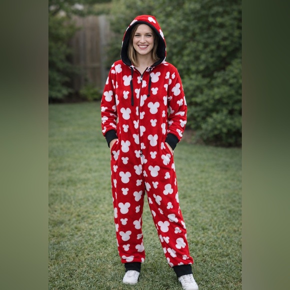 Disney Other - Disney Red and White Apparel Adult Onsie